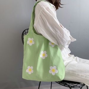 Green Flower Tote Bag